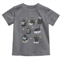Bookish Black Cat Toddler T Shirt Funny Librarian Cat Lover Gift