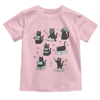 Bookish Black Cat Toddler T Shirt Funny Librarian Cat Lover Gift