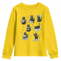 Bookish Black Cat Youth Sweatshirt Funny Librarian Cat Lover Gift