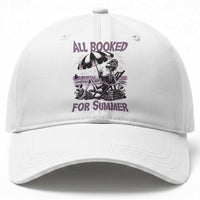 Funny Skeleton Reading At The Beach Baseball Cap All Booked For Summer