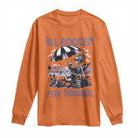 Funny Skeleton Reading At The Beach Long Sleeve Shirt All Booked For Summer