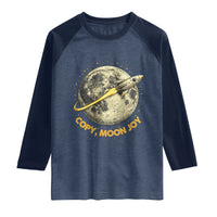 Copy Moon Joy Space Lover Lunar Mission Raglan Shirt Astronaut Sci Fi Graphic