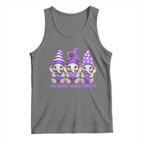 Cute Elephant Gnome Purple Ribbon Alzheimer's Support Tank Top The Heart Never Forgets