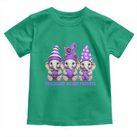 Cute Elephant Gnome Purple Ribbon Alzheimer's Support Toddler T Shirt The Heart Never Forgets