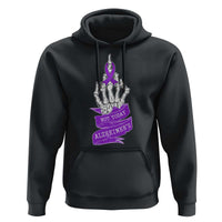 Not Today Alzheimers Hoodie Funny Skeleton Middle Finger Purple Ribbon