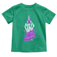Not Today Alzheimers Toddler T Shirt Funny Skeleton Middle Finger Purple Ribbon