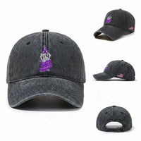 Not Today Alzheimers Washed Cotton Baseball Cap Funny Skeleton Middle Finger Purple Ribbon