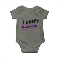 I Dont Have Enough Middle Fingers For Alzheimers Baby Onesie Groovy Purple Retro