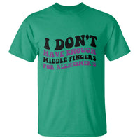 I Dont Have Enough Middle Fingers For Alzheimers T Shirt Groovy Purple Retro