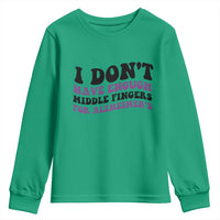 I Dont Have Enough Middle Fingers For Alzheimers Youth Sweatshirt Groovy Purple Retro