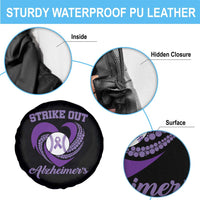 Strike Out Alzheimers Spare Tire Cover Purple Ribbon Baseball Hope Support