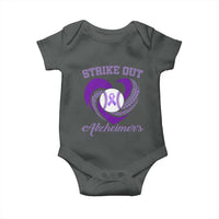 Strike Out Alzheimers Baby Onesie Purple Ribbon Baseball Hope Support
