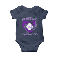 Strike Out Alzheimers Baby Onesie Purple Ribbon Baseball Hope Support