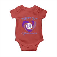Strike Out Alzheimers Baby Onesie Purple Ribbon Baseball Hope Support