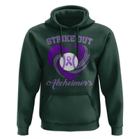 Strike Out Alzheimers Hoodie Purple Ribbon Baseball Hope Support