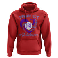 Strike Out Alzheimers Hoodie Purple Ribbon Baseball Hope Support