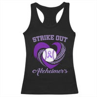 Strike Out Alzheimers Racerback Tank Top Purple Ribbon Baseball Hope Support