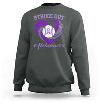 Strike Out Alzheimers Sweatshirt Purple Ribbon Baseball Hope Support