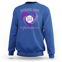Strike Out Alzheimers Sweatshirt Purple Ribbon Baseball Hope Support