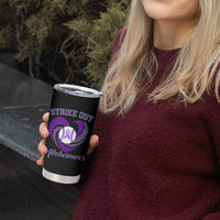 Strike Out Alzheimers Tumbler Cup Purple Ribbon Baseball Hope Support