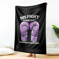Purple Boxing Gloves Alzheimers Support Throw Blanket His Fight Our Fight
