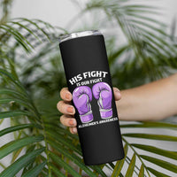 Purple Boxing Gloves Alzheimers Support Skinny Tumbler His Fight Our Fight