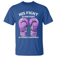 Purple Boxing Gloves Alzheimers Support T Shirt His Fight Our Fight