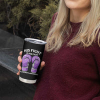 Purple Boxing Gloves Alzheimers Support Tumbler Cup His Fight Our Fight