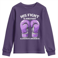 Purple Boxing Gloves Alzheimers Support Youth Sweatshirt His Fight Our Fight