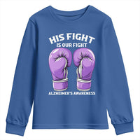 Purple Boxing Gloves Alzheimers Support Youth Sweatshirt His Fight Our Fight