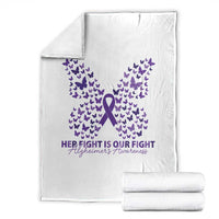 Alzheimers Awareness Butterfly Support Gift Throw Blanket Her Fight Our Fight
