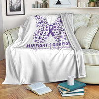 Alzheimers Awareness Butterfly Support Gift Throw Blanket Her Fight Our Fight