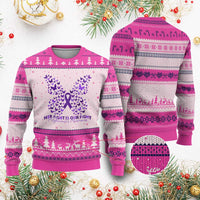 Alzheimers Awareness Butterfly Support Gift Ugly Christmas Sweater Her Fight Our Fight