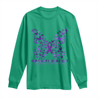 Alzheimers Awareness Butterfly Support Gift Long Sleeve Shirt Her Fight Our Fight