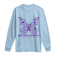 Alzheimers Awareness Butterfly Support Gift Long Sleeve Shirt Her Fight Our Fight