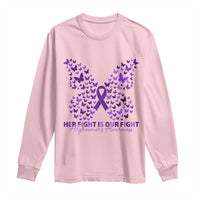 Alzheimers Awareness Butterfly Support Gift Long Sleeve Shirt Her Fight Our Fight