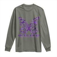 Alzheimers Awareness Butterfly Support Gift Long Sleeve Shirt Her Fight Our Fight