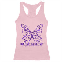 Alzheimers Awareness Butterfly Support Gift Racerback Tank Top Her Fight Our Fight