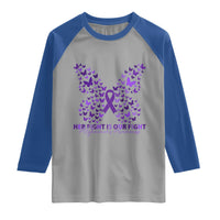 Alzheimers Awareness Butterfly Support Gift Raglan Shirt Her Fight Our Fight