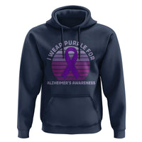 I Wear Purple For Alzheimers Hoodie Vintage Sunset Purple Ribbon Graphic