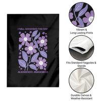 Alzheimers Purple Floral Retro Graphic Garden Flag I Will Remember For You