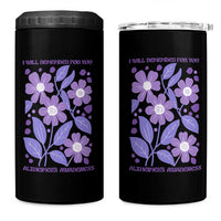 Alzheimers Purple Floral Retro Graphic 4 in 1 Can Cooler Tumbler I Will Remember For You