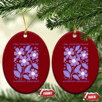 Alzheimers Purple Floral Retro Graphic Ceramic Ornament I Will Remember For You