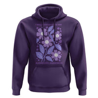 Alzheimers Purple Floral Retro Graphic Hoodie I Will Remember For You