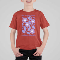 Alzheimers Purple Floral Retro Graphic T Shirt For Kid I Will Remember For You