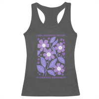 Alzheimers Purple Floral Retro Graphic Racerback Tank Top I Will Remember For You