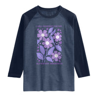 Alzheimers Purple Floral Retro Graphic Raglan Shirt I Will Remember For You