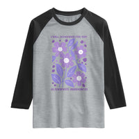 Alzheimers Purple Floral Retro Graphic Raglan Shirt I Will Remember For You