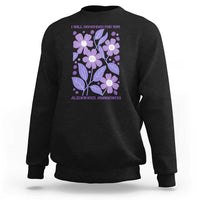 Alzheimers Purple Floral Retro Graphic Sweatshirt I Will Remember For You