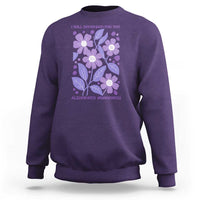 Alzheimers Purple Floral Retro Graphic Sweatshirt I Will Remember For You